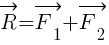 : : : vec{R}=vec{F_1}+vec{F_2}
